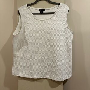 White Ribbed Boxy Sleeveless Tank Top